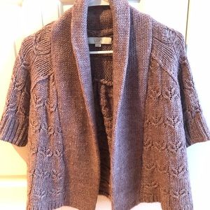 Loft mauve color short sleeve cardigan sweater